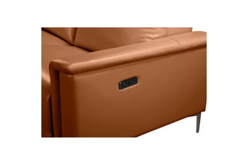 Hjørnesofa 3-seter Lund Kognac, Lær/PU, Venstre Elektrisk Recliner - Kognac, Lær/PU, Venstre Elektrisk Recliner - Møbler - Sofaer - Reclinersofaer