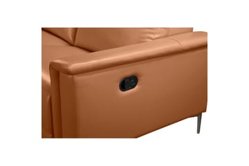 Hjørnesofa 3-seter Lund Kognac, Lær/PU, Venstre Manuell Recliner - Kognac, Lær/PU, Venstre Manuell Recliner - Møbler - Sofaer - Reclinersofaer