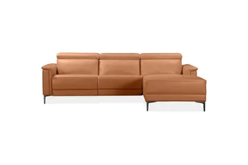 Hjørnesofa 3-seter Lund Kognac, PU, Høyre Manuell Recliner - Kognac, PU, Høyre Manuell Recliner - Møbler - Sofaer - Reclinersofaer