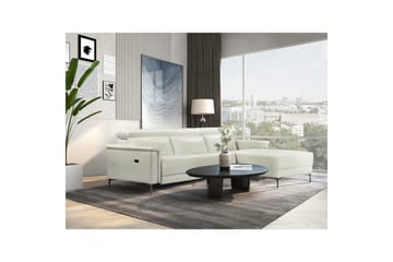 Hjørnesofa 3-seter Lund Krem, PU, Høyre Elektrisk Recliner - Krem, PU, Høyre Elektrisk Recliner - Møbler - Sofaer - Reclinersofaer