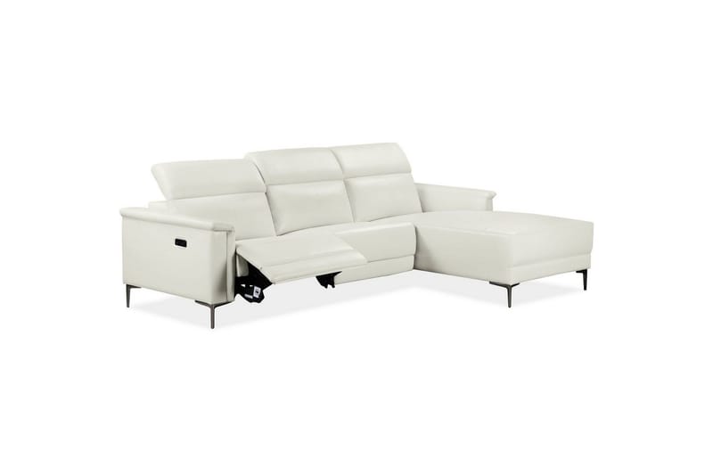 Hjørnesofa 3-seter Lund Krem, PU, Høyre Elektrisk Recliner - Krem, PU, Høyre Elektrisk Recliner - Møbler - Sofaer - Reclinersofaer