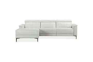 Hjørnesofa 3-seter Lund Krem, PU, Venstre Elektrisk Recliner - Krem, PU, Venstre Elektrisk Recliner - Møbler - Sofaer - Reclinersofaer