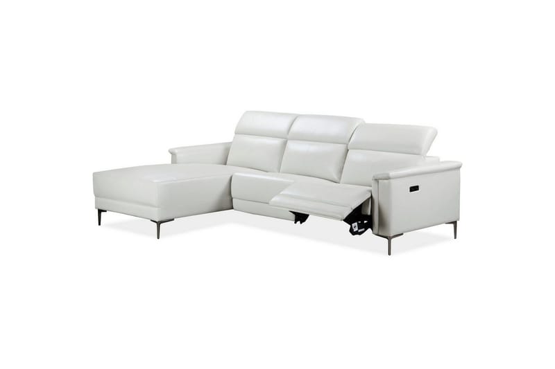 Hjørnesofa 3-seter Lund Krem, PU, Venstre Elektrisk Recliner - Krem, PU, Venstre Elektrisk Recliner - Møbler - Sofaer - Reclinersofaer