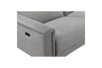 Hjørnesofa 3-seter Lund Lys grå, Belfast-stoff, Høyre Elektrisk Recliner - Lys grå, Belfast-stoff, Høyre Elektrisk Recliner - Møbler - Sofaer - Reclinersofaer