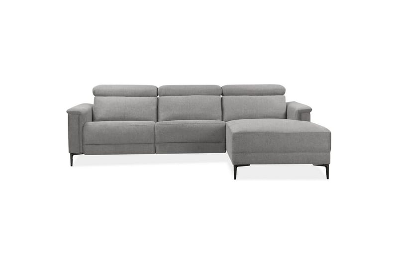Hjørnesofa 3-seter Lund Lys grå, Belfast-stoff, Høyre Elektrisk Recliner - Lys grå, Belfast-stoff, Høyre Elektrisk Recliner - Møbler - Sofaer - Reclinersofaer