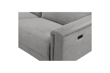 Hjørnesofa 3-seter Lund Lys grå, Belfast-stoff, Venstre Elektrisk Recliner - Lys grå, Belfast-stoff, Venstre Elektrisk Recliner - Møbler - Sofaer - Reclinersofaer