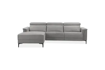 Hjørnesofa 3-seter Lund Lys grå, Belfast-stoff, Venstre Manuell Recliner - Lys grå, Belfast-stoff, Venstre Manuell Recliner - Møbler - Sofaer - Reclinersofaer