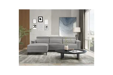 Hjørnesofa 3-seter Lund Lys grå, Belfast-stoff, Venstre Manuell Recliner - Lys grå, Belfast-stoff, Venstre Manuell Recliner - Møbler - Sofaer - Reclinersofaer