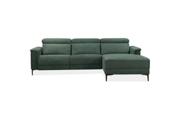 Hjørnesofa 3-seter Lund Mørk grønn, Belfast-stoff, Høyre Elektrisk Recliner - Mørk grønn, Belfast-stoff, Høyre Elektrisk Recliner - Møbler - Sofaer - Reclinersofaer