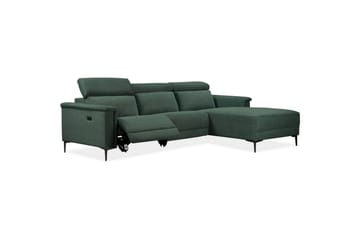 Hjørnesofa 3-seter Lund Mørk grønn, Belfast-stoff, Høyre Elektrisk Recliner - Mørk grønn, Belfast-stoff, Høyre Elektrisk Recliner - Møbler - Sofaer - Reclinersofaer