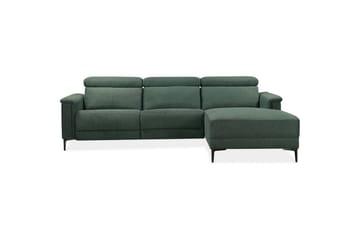 Hjørnesofa 3-seter Lund Mørk grønn, Belfast-stoff, Høyre Manuell Recliner - Mørk grønn, Belfast-stoff, Høyre Manuell Recliner - Møbler - Sofaer - Reclinersofaer