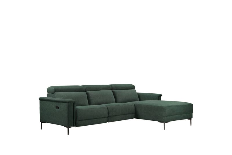 Hjørnesofa 3-seter Lund Mørk grønn, Belfast-stoff, Høyre Manuell Recliner, Mørk grønn, Belfast-stoff, Høyre Manuell Recliner