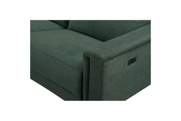 Hjørnesofa 3-seter Lund Mørk grønn, Belfast-stoff, Venstre Elektrisk Recliner - Mørk grønn, Belfast-stoff, Venstre Elektrisk Recliner - Møbler - Sofaer - Reclinersofaer