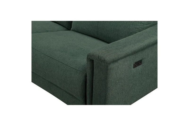 Hjørnesofa 3-seter Lund Mørk grønn, Belfast-stoff, Venstre Elektrisk Recliner - Mørk grønn, Belfast-stoff, Venstre Elektrisk Recliner - Møbler - Sofaer - Reclinersofaer