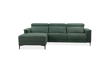 Hjørnesofa 3-seter Lund Mørk grønn, Belfast-stoff, Venstre Elektrisk Recliner - Mørk grønn, Belfast-stoff, Venstre Elektrisk Recliner - Møbler - Sofaer - Reclinersofaer