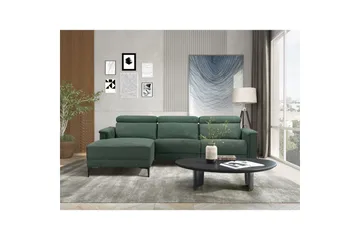 Hjørnesofa 3-seter Lund Mørk grønn, Belfast-stoff, Venstre Manuell Recliner - Mørk grønn, Belfast-stoff, Venstre Manuell Recliner - Møbler - Sofaer - Reclinersofaer