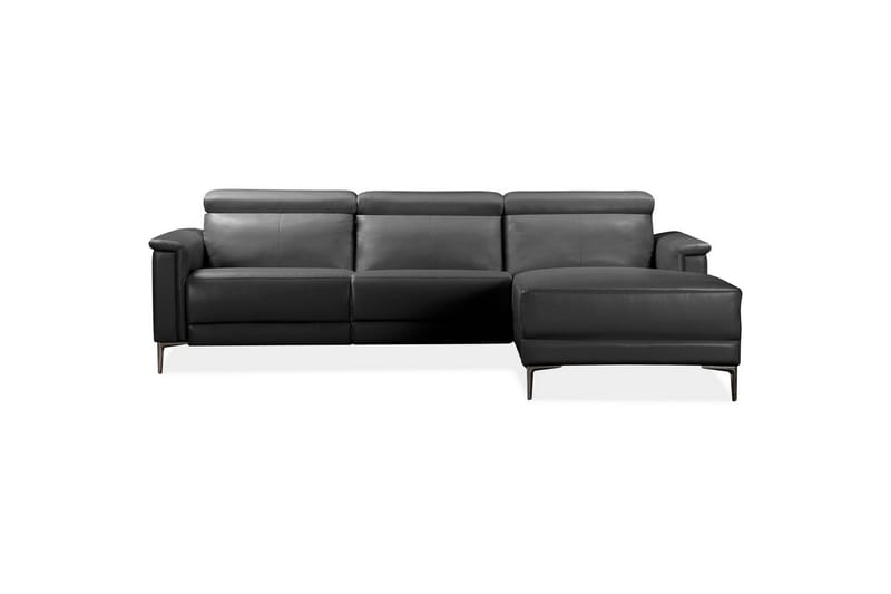 Hjørnesofa 3-seter Lund Svart, Lær/PU, Høyre Elektrisk Recliner - Svart, Lær/PU, Høyre Elektrisk Recliner - Møbler - Sofaer - Reclinersofaer