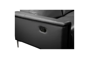 Hjørnesofa 3-seter Lund Svart, Lær/PU, Høyre Manuell Recliner - Svart, Lær/PU, Høyre Manuell Recliner - Møbler - Sofaer - Reclinersofaer