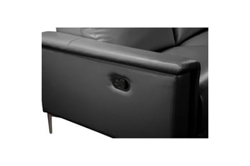 Hjørnesofa 3-seter Lund Svart, Lær/PU, Høyre Manuell Recliner - Svart, Lær/PU, Høyre Manuell Recliner - Møbler - Sofaer - Reclinersofaer
