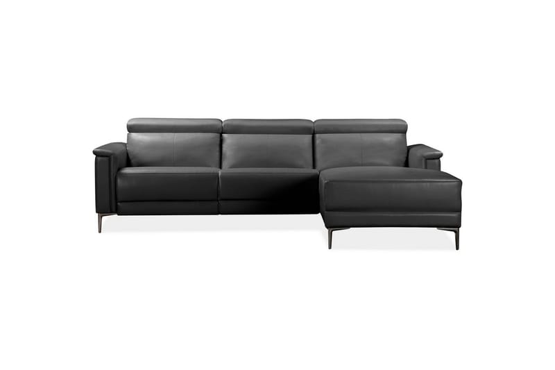 Hjørnesofa 3-seter Lund Svart, Lær/PU, Høyre Manuell Recliner - Svart, Lær/PU, Høyre Manuell Recliner - Møbler - Sofaer - Reclinersofaer