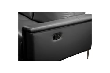 Hjørnesofa 3-seter Lund Svart, Lær/PU, Venstre Manuell Recliner - Svart, Lær/PU, Venstre Manuell Recliner - Møbler - Sofaer - Reclinersofaer