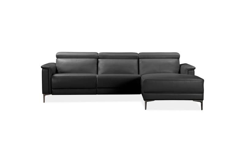 Hjørnesofa 3-seter Lund Svart, PU, Høyre Elektrisk Recliner - Svart, PU, Høyre Elektrisk Recliner - Møbler - Sofaer - Reclinersofaer