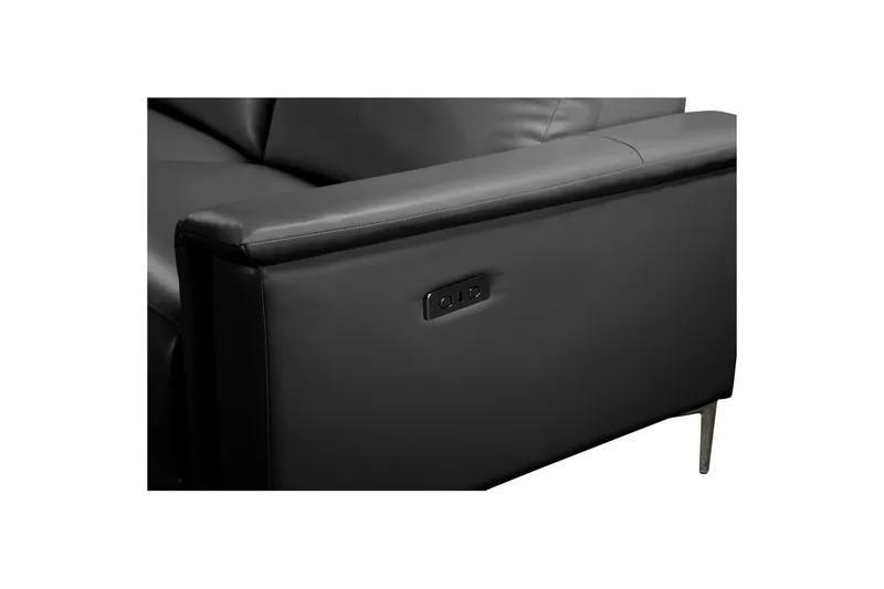 Hjørnesofa 3-seter Lund Svart, PU, Venstre Elektrisk Recliner - Svart, PU, Venstre Elektrisk Recliner - Møbler - Sofaer - Reclinersofaer