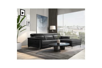 Hjørnesofa 3-seter Lund Svart, PU, Høyre Elektrisk Recliner - Svart, PU, Høyre Elektrisk Recliner - Møbler - Sofaer - Reclinersofaer