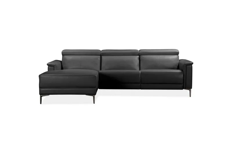 Hjørnesofa 3-seter Lund Svart, PU, Venstre Elektrisk Recliner - Svart, PU, Venstre Elektrisk Recliner - Møbler - Sofaer - Reclinersofaer