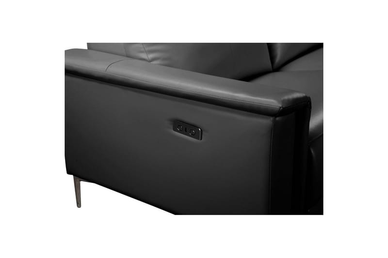 Hjørnesofa 3-seter Lund Svart, PU, Høyre Elektrisk Recliner - Svart, PU, Høyre Elektrisk Recliner - Møbler - Sofaer - Reclinersofaer