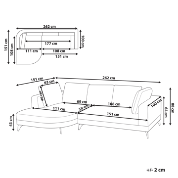 Hjørnesofa 3-seter Marum høyrevendt - Grå - Møbler - Sofaer - Sofaer med sjeselong - 3 seters sofa med divan