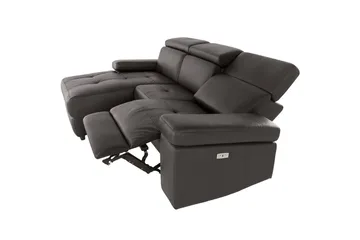 Hjørnesofa 3-seter Rayland Brun, Lær/PU, Venstre Elektrisk Recliner - Brun, Lær/PU, Venstre Elektrisk Recliner - Møbler - Sofaer - Reclinersofaer