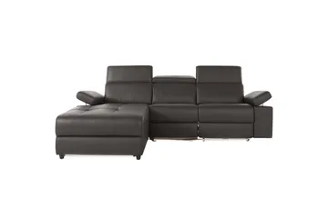 Hjørnesofa 3-seter Rayland Brun, Lær/PU, Venstre Elektrisk Recliner - Brun, Lær/PU, Venstre Elektrisk Recliner - Møbler - Sofaer - Reclinersofaer