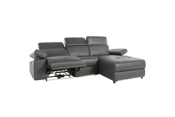 Hjørnesofa 3-seter Rayland Grå, Lær/PU, Høyre Elektrisk Recliner - Grå, Lær/PU, Høyre Elektrisk Recliner - Møbler - Sofaer - Reclinersofaer