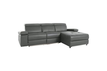 Grå, Lær/PU, Høyre Elektrisk Recliner