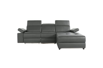Hjørnesofa 3-seter Rayland Grå, Lær/PU, Høyre Elektrisk Recliner - Grå, Lær/PU, Høyre Elektrisk Recliner - Møbler - Sofaer - Reclinersofaer