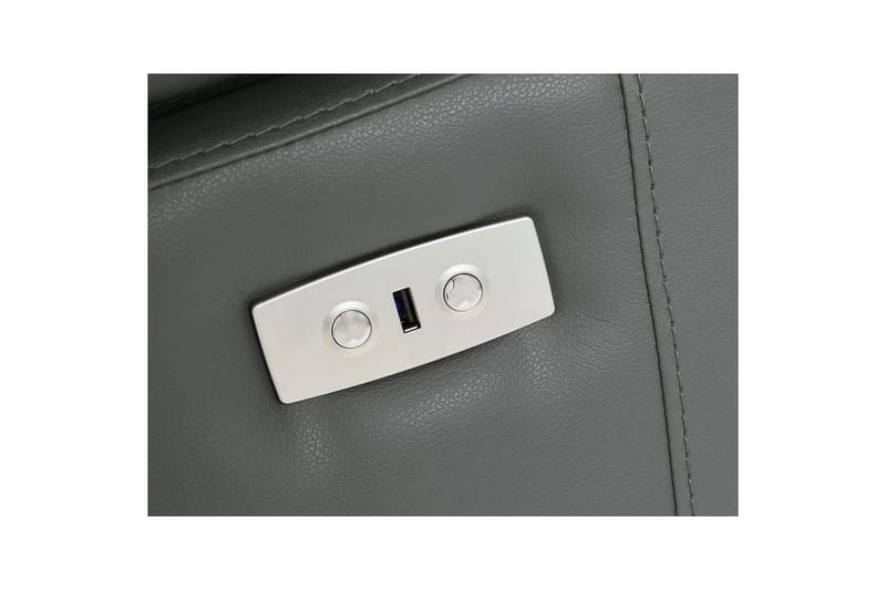 Hjørnesofa 3-seter Rayland Grå, Lær/PU, Høyre Elektrisk Recliner - Grå, Lær/PU, Høyre Elektrisk Recliner - Møbler - Sofaer - Reclinersofaer