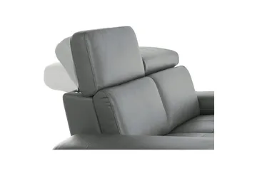 Hjørnesofa 3-seter Rayland Grå, Lær/PU, Høyre Manuell Recliner - Grå, Lær/PU, Høyre Manuell Recliner - Møbler - Sofaer - Reclinersofaer