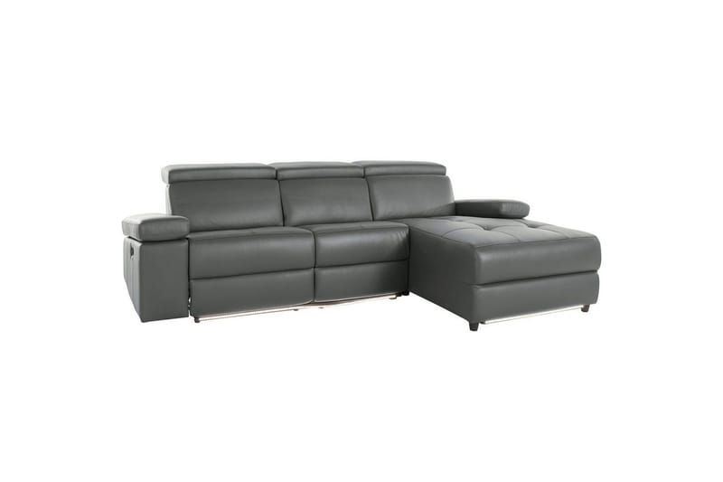 Hjørnesofa 3-seter Rayland Grå, Lær/PU, Høyre Manuell Recliner, Grå, Lær/PU, Høyre Manuell Recliner