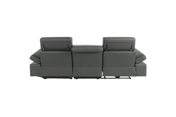 Hjørnesofa 3-seter Rayland Grå, Lær/PU, Høyre Manuell Recliner - Grå, Lær/PU, Høyre Manuell Recliner - Møbler - Sofaer - Reclinersofaer