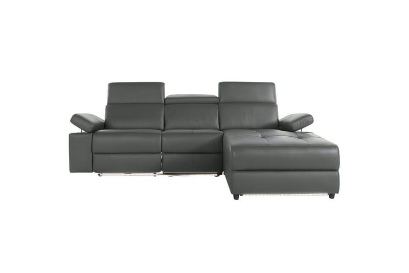 Hjørnesofa 3-seter Rayland Grå, Lær/PU, Høyre Manuell Recliner - Grå, Lær/PU, Høyre Manuell Recliner - Møbler - Sofaer - Reclinersofaer