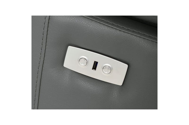 Hjørnesofa 3-seter Rayland Grå, Lær/PU, Venstre Elektrisk Recliner - Grå, Lær/PU, Venstre Elektrisk Recliner - Møbler - Sofaer - Reclinersofaer