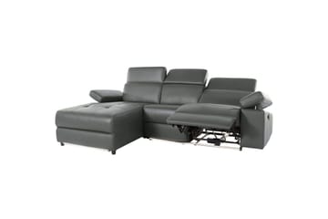 Hjørnesofa 3-seter Rayland Grå, Lær/PU, Venstre Manuell Recliner - Grå, Lær/PU, Venstre Manuell Recliner - Møbler - Sofaer - Reclinersofaer