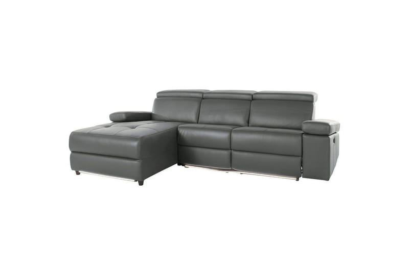 Hjørnesofa 3-seter Rayland Grå, Lær/PU, Venstre Manuell Recliner, Grå, Lær/PU, Venstre Manuell Recliner