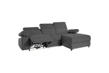 Hjørnesofa 3-seter Rayland Grå, Sunday Stoff, Høyre Elektrisk Recliner - Grå, Sunday Stoff, Høyre Elektrisk Recliner - Møbler - Sofaer - Reclinersofaer