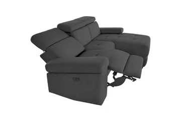 Hjørnesofa 3-seter Rayland Grå, Sunday Stoff, Høyre Elektrisk Recliner - Grå, Sunday Stoff, Høyre Elektrisk Recliner - Møbler - Sofaer - Reclinersofaer