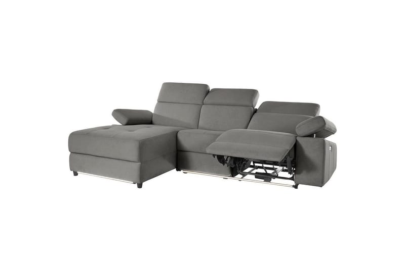 Hjørnesofa 3-seter Rayland Grå, Sunday Stoff, Venstre Elektrisk Recliner - Grå, Sunday Stoff, Venstre Elektrisk Recliner - Møbler - Sofaer - Reclinersofaer