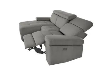 Hjørnesofa 3-seter Rayland Grå, Sunday Stoff, Venstre Elektrisk Recliner - Grå, Sunday Stoff, Venstre Elektrisk Recliner - Møbler - Sofaer - Reclinersofaer