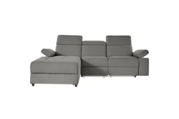 Hjørnesofa 3-seter Rayland Grå, Sunday Stoff, Venstre Manuell Recliner - Grå, Sunday Stoff, Venstre Manuell Recliner - Møbler - Sofaer - Reclinersofaer