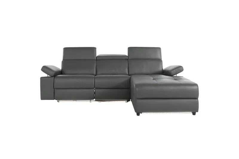 Hjørnesofa 3-seter Rayland Grå, PU, Høyre Elektrisk Recliner - Grå, PU, Høyre Elektrisk Recliner - Møbler - Sofaer - Reclinersofaer